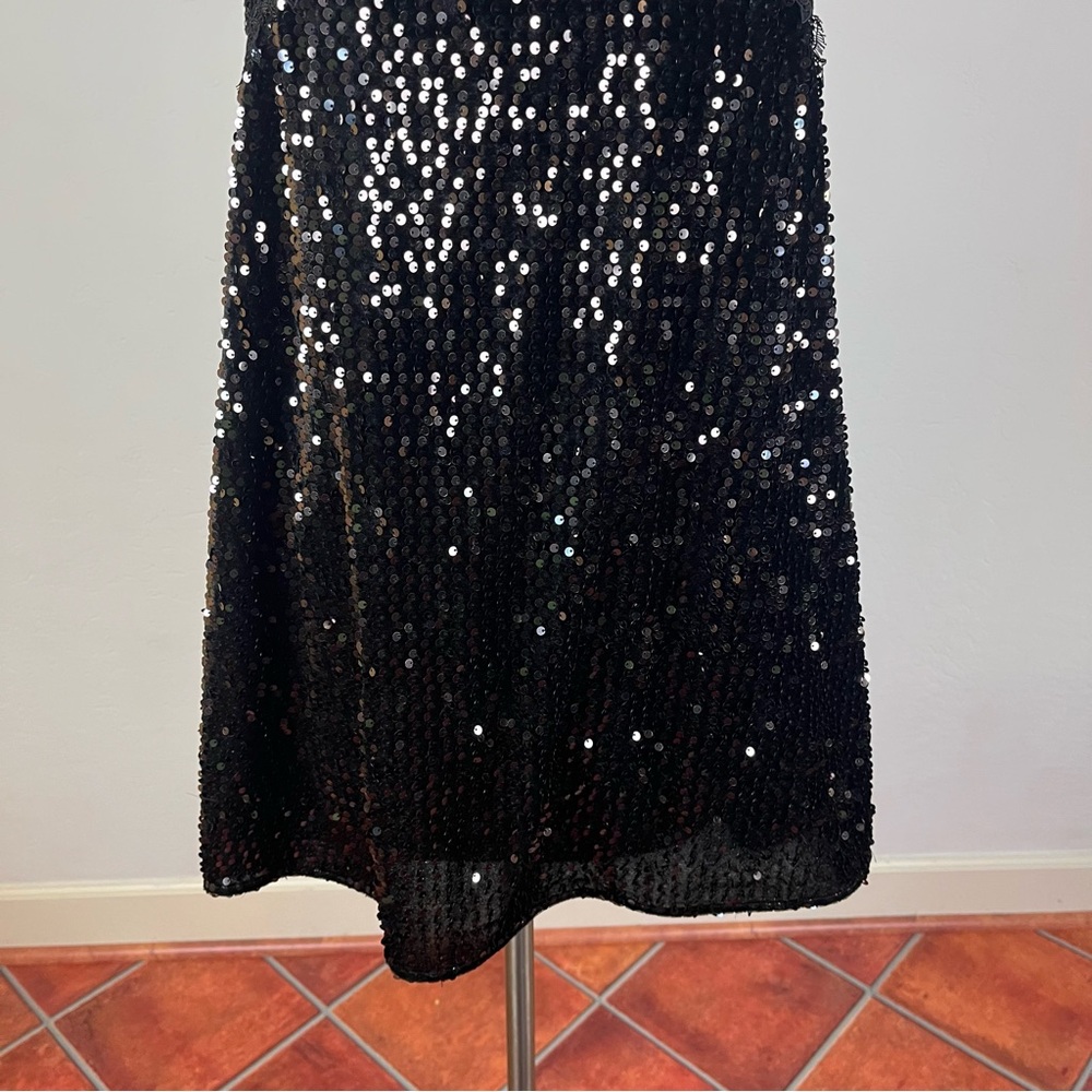 Free People That Girl Sequin Slip in Black - Picture 5 of 8